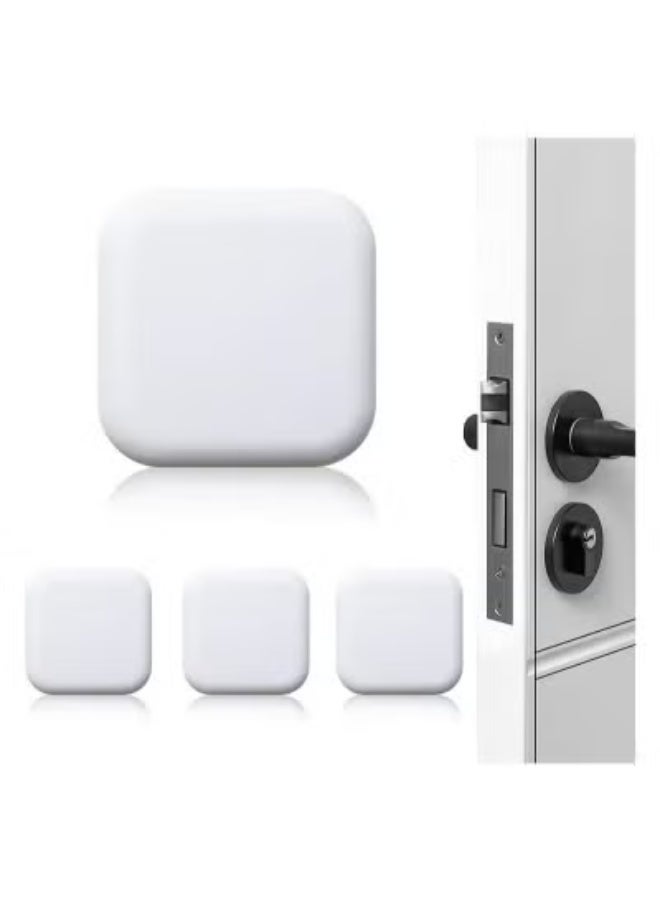 4 Pcs White Door Stoppers Wall Protector Buffer Guard Doorknob Door Handle Bumper Self Adhesive Silencer Soft Rubber Crash Pad for Home Office - Image 1