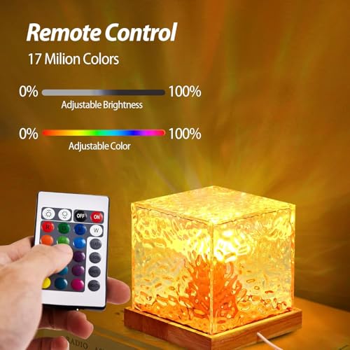 XERGY Plastic Ocean Wave Projector Lamp, Northern Lights Ripple Projector Light, 16 Colors Gradual Rotating Flame Water Lamp, Wave Light Aurora with Remote Control, LED, Transparent - Image 3
