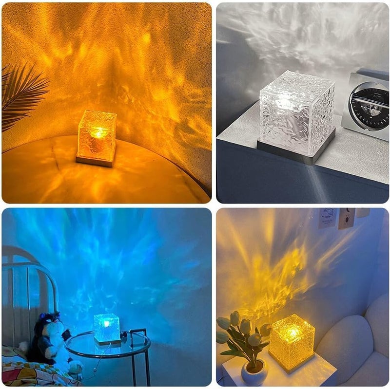 XERGY Plastic Ocean Wave Projector Lamp, Northern Lights Ripple Projector Light, 16 Colors Gradual Rotating Flame Water Lamp, Wave Light Aurora with Remote Control, LED, Transparent - Image 5