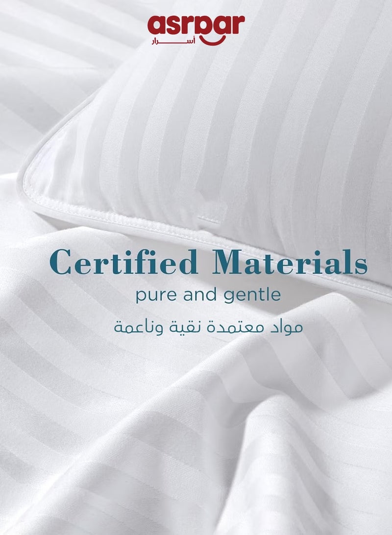 Asraar 2 Pieces | Hotel Quality Striped Microfiber Sleeping Pillow – Extra Soft – 1200g – 75×50 cm - Image 3