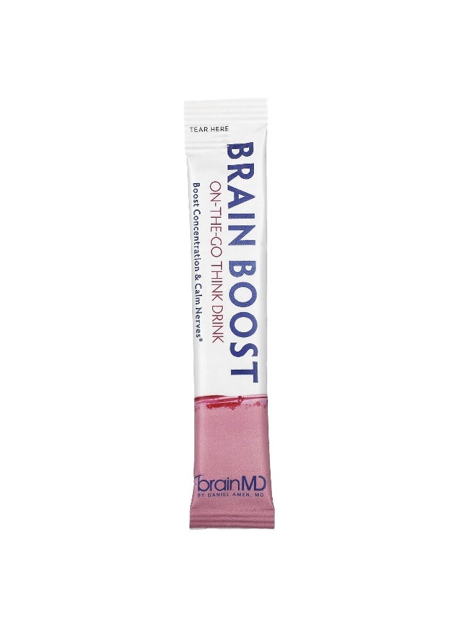BRAINMD BrainMD, Brain Boost, On-The-Go Think Drink, Caffeine Free, 10 Packets  - Image 3