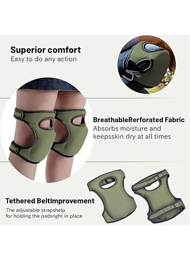 Green Knee Pads Pair Breathable Neoprene SBR for Running Fitness and Kneeling Work - Image 4
