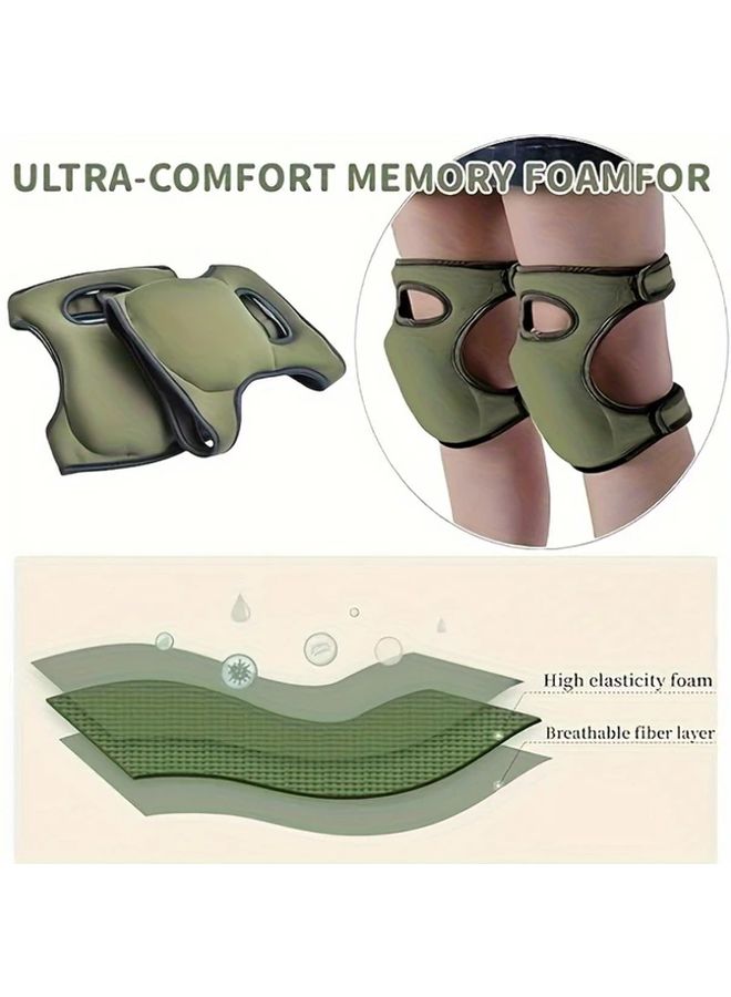 Green Knee Pads Pair Breathable Neoprene SBR for Running Fitness and Kneeling Work - Image 5