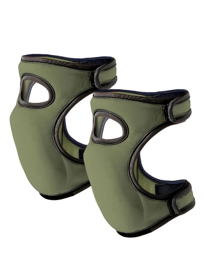 Green Knee Pads Pair Breathable Neoprene SBR for Running Fitness and Kneeling Work - Image 1
