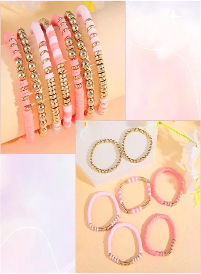 3000 Pcs Polymer Clay Beads Bracelet Making Kit – DIY Flat Round Heishi Beads with Gold Spacer Charms for Necklace, Bracelet, Earring, Phone Chain Craft Jewelry - Image 4