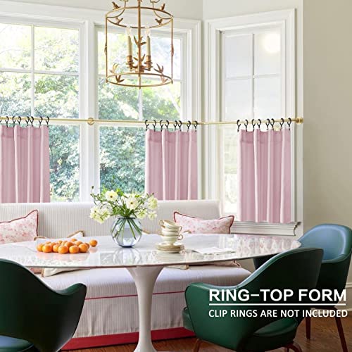 PANELSBURG Kids Curtains for Teen Girls Room Bedroom,Light Pink Short 80% Blackout Small Curtains for Baby Nursery,24 Inch Length - Image 4