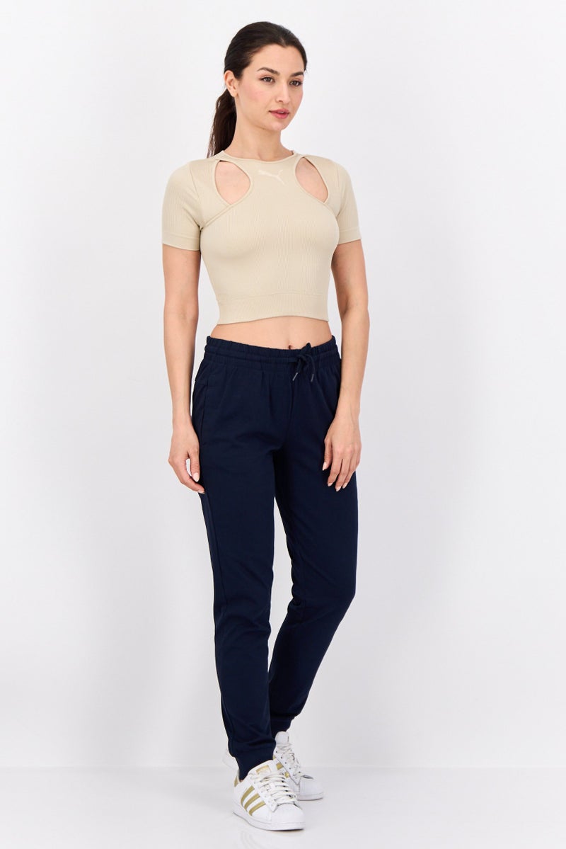 PUMA Women Sportswear Fit Short Sleeve Outdoor Top, Beige - Image 4