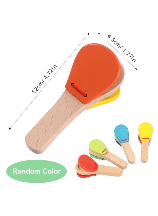 STOBOK Wooden Castanets Music Clapper Hand Clappers Percussion Instrument Toy for Kids Children Toddler Baby - Image 2