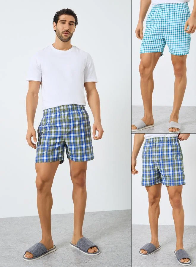 Styli Pack of 2 - Men Cotton Boxers with Button