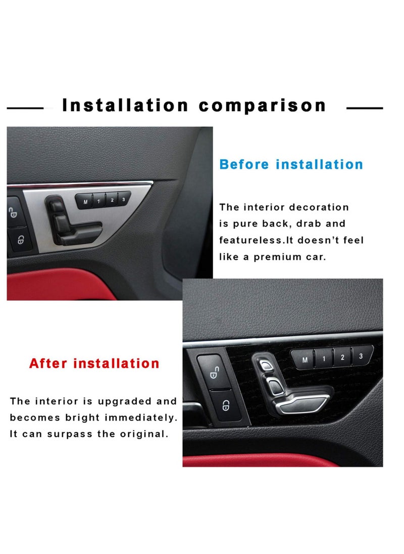 Y&D Door Seat Adjust Button Cover for Mercedes Benz, 6 Pcs Adjustment Caps B-Class W246 / C-Class W204 E-Class W212 ML W166 CLA W117 GLK X204 GL X166 CLS W218  - Image 2