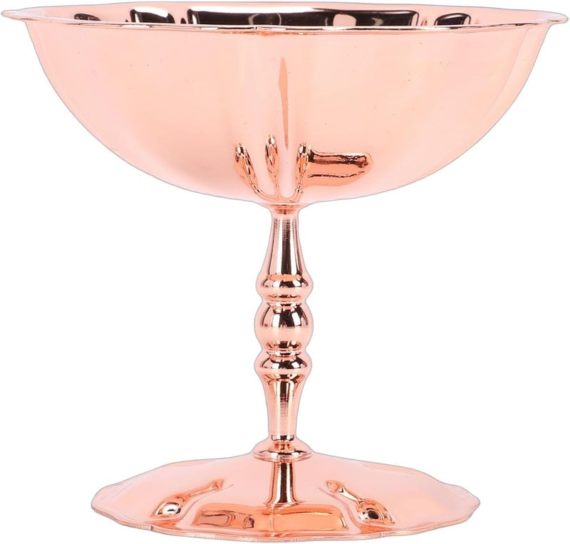 Pssopp Footed Dessert Bowl, Stainless Steel Ice Cream Cup Elegant Floral Design Wide Base for Ice Cream Puddings Yogurt Home Commercial Restaurant Use - Image 1