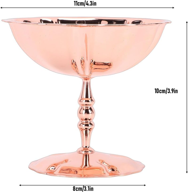 Pssopp Footed Dessert Bowl, Stainless Steel Ice Cream Cup Elegant Floral Design Wide Base for Ice Cream Puddings Yogurt Home Commercial Restaurant Use - Image 5