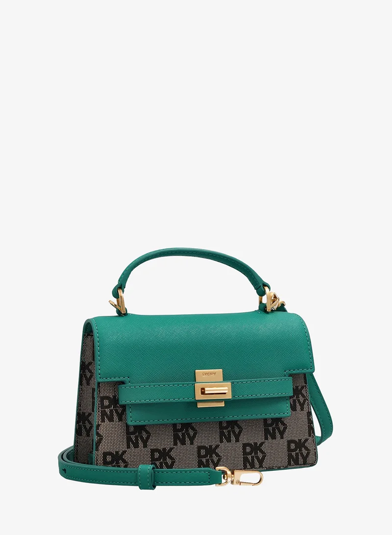 DKNY BLACK/PARK GREEN Marcia Small Top-handle Satchel for Women | Best Price UAE