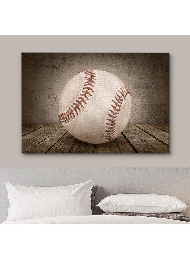 wall26 - Baseball Rustic Sport Panel - Canvas Art Wall Art - 16"x24" - Image 3