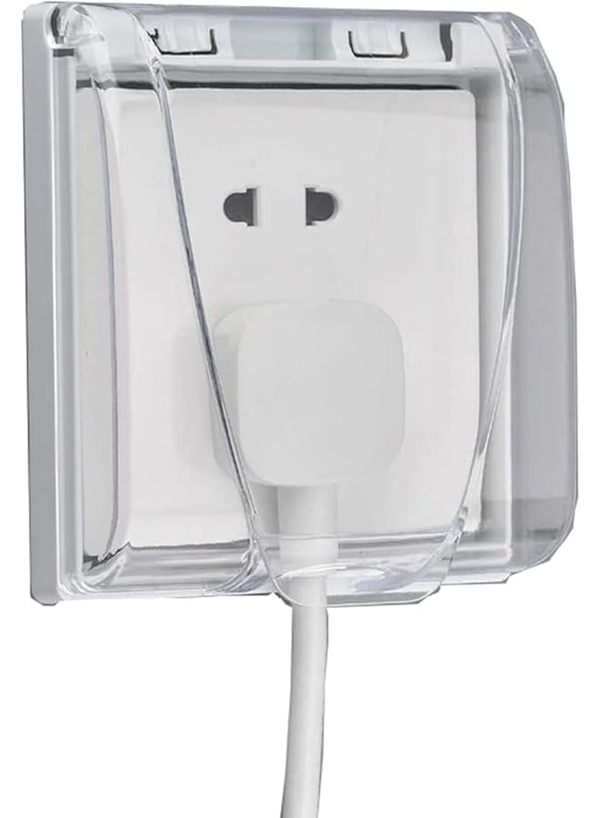PROMASS promass Wall Switch Waterproof Cover Box, Universal Plug Socket Cover, Wall Light Panel Socket Doorbell Flip Cap Cover, Home Bathroom Kitchen Accessory Plastic Clear, 3 Pcs  - Image 1