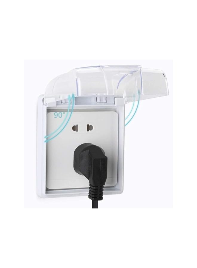 PROMASS promass Wall Switch Waterproof Cover Box, Universal Plug Socket Cover, Wall Light Panel Socket Doorbell Flip Cap Cover, Home Bathroom Kitchen Accessory Plastic Clear, 3 Pcs  - Image 2
