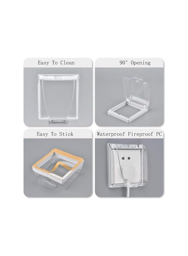 PROMASS promass Wall Switch Waterproof Cover Box, Universal Plug Socket Cover, Wall Light Panel Socket Doorbell Flip Cap Cover, Home Bathroom Kitchen Accessory Plastic Clear, 3 Pcs  - Image 4
