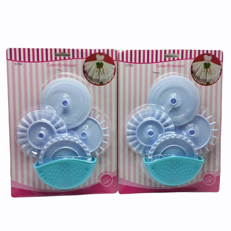 Tim Hawk 4 Pcs Plastic Cutter Fondant Cake Cookie Cutter Mould Decorating Tools Set of 2 - Image 1