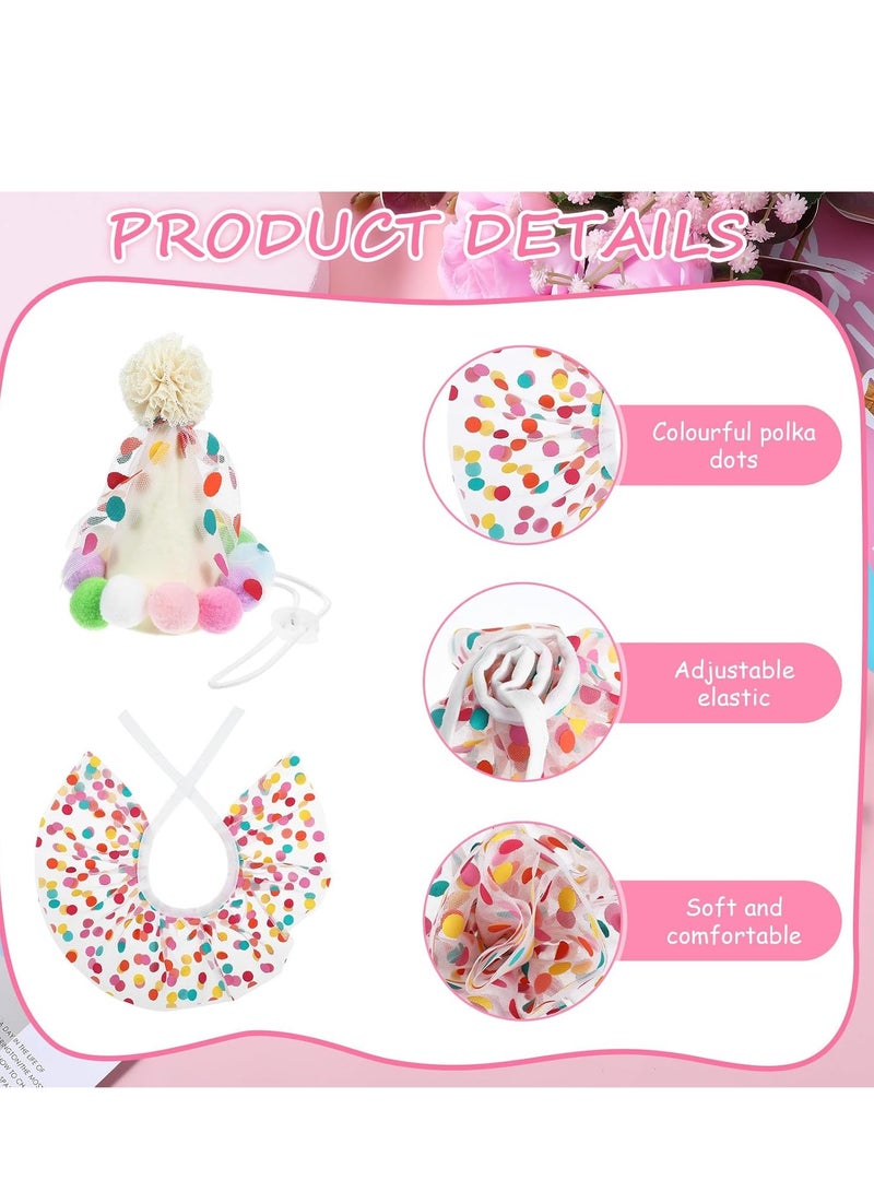 A.M Pet Birthday Party Decorations Set, Cute Lace Dog Bib Scarf and Birthday Hat, Puppycat Birthday Bandana Scarf and Party Hat, Cat Dog Princess Costumes - Image 3
