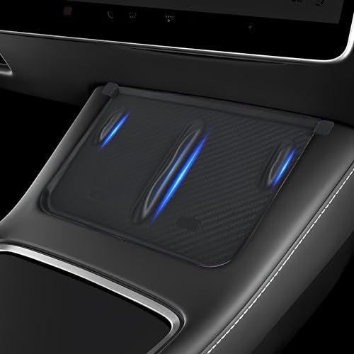 frani Center Console Silicone MatBlack Carbon Fiber Texture Designed for Tesla Model 3Y 20212025Tesla Center Console Cover Accessories for Model 3YNot for Model 3 Highland 20242025 - Image 1