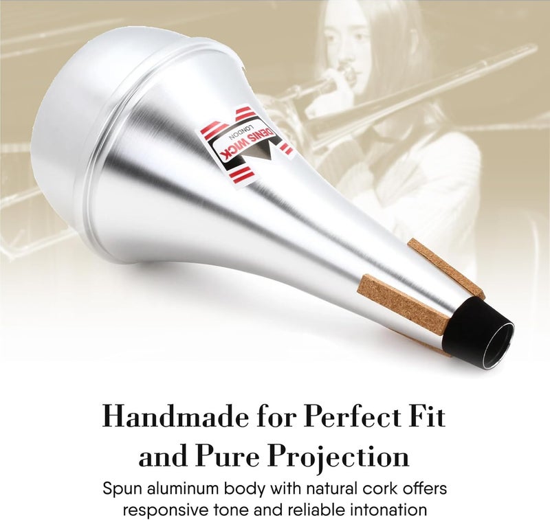 Denis Wick Straight Mute for Trombone, 5505 - Hand-Spun Aluminum Mute with Natural Cork - Brilliant Tone, Reliable Intonation & Tight-Bell Fit for Practice or Performance - 11.1 x 5.4 x 5.4in, 5.15 oz - Image 4