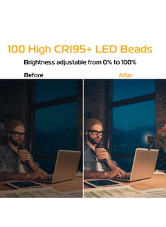 Ulanzi Ulanzi VL100X Selfie Light, Clip LED Light Panel for Phone/Laptop/Tablet/Computer, Bi-Color Portable Clip Camera Light with Dimmable 2500-6500K with 2000mAh Battery for Video Conference/Picture  - Image 2