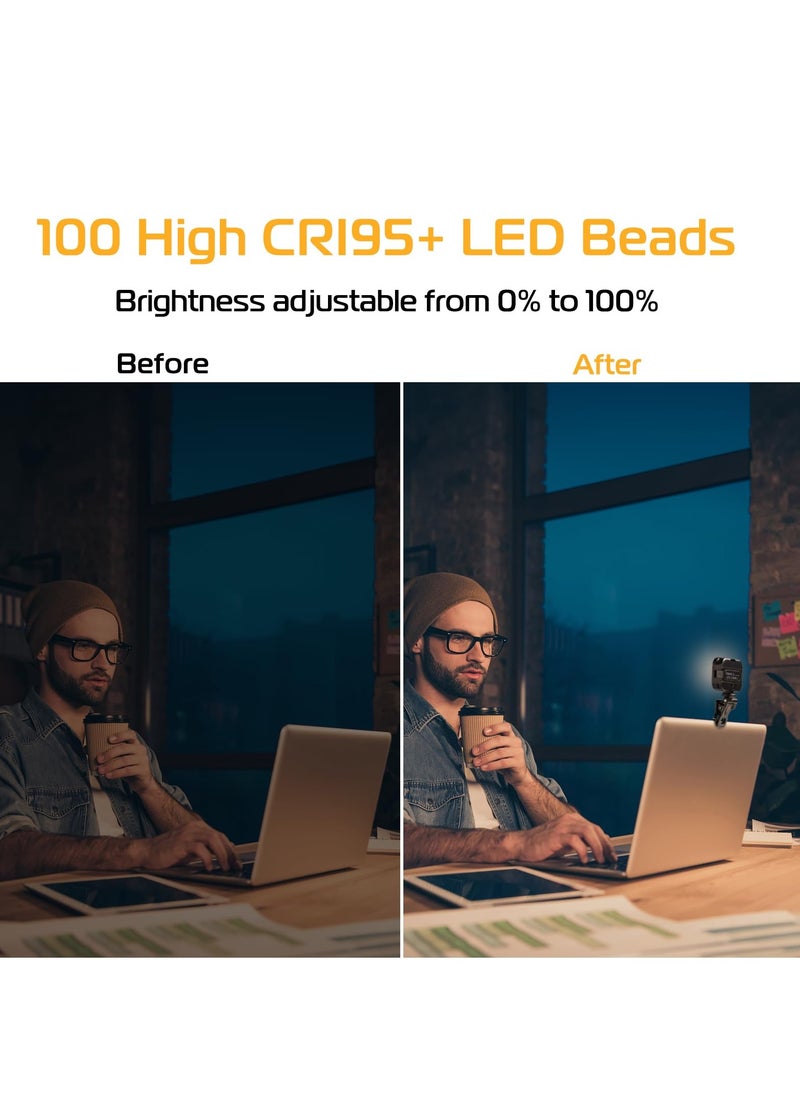 Ulanzi Ulanzi VL100X Selfie Light, Clip LED Light Panel for Phone/Laptop/Tablet/Computer, Bi-Color Portable Clip Camera Light with Dimmable 2500-6500K with 2000mAh Battery for Video Conference/Picture  - Image 2