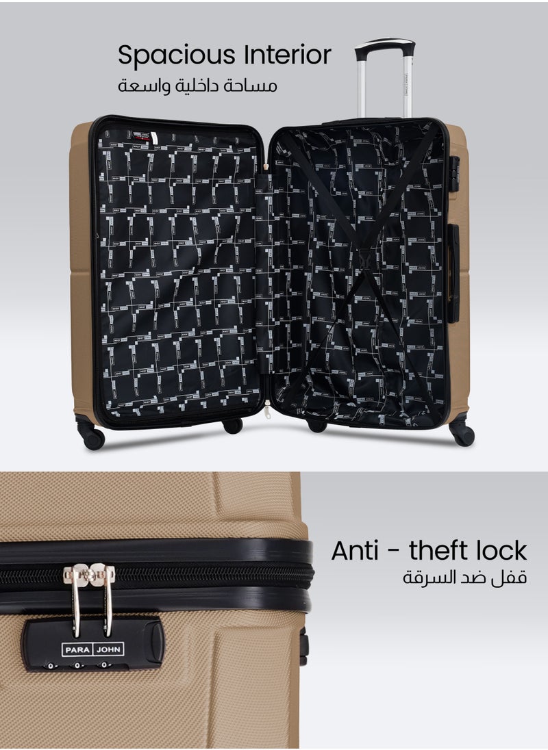 PARAJOHN Sparkle ABS Hardside Spinner Checked In Large Luggage Trolley 28 Inch Champagne  - Image 4
