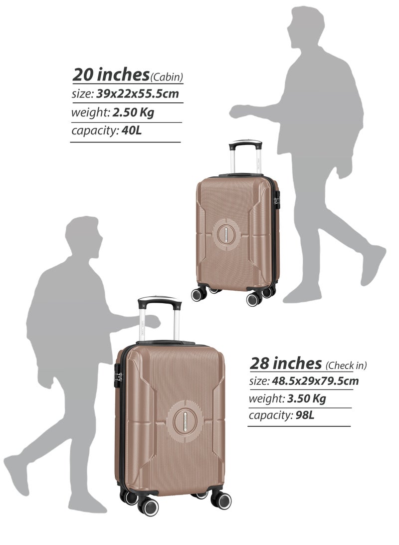 PARAJOHN تم فحص سبينر ABS الصلب اللامع في عربة أمتعة كبيرة مقاس 28 بوصة بلون الشمبانيا - Image 4