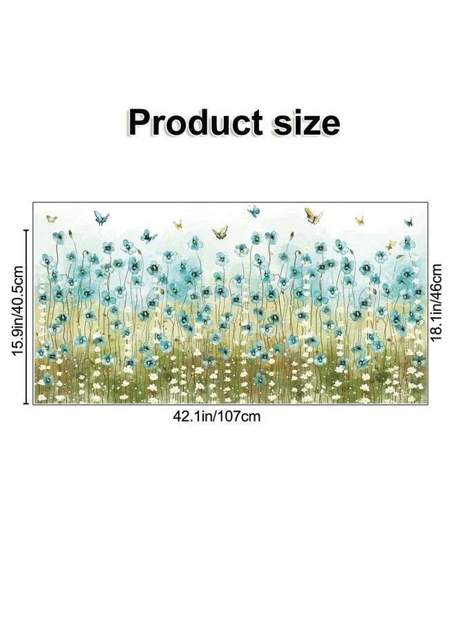LiveGallery Small Blue Flowers Wall Decals White Daisy Wall Stickers Diy Peel And Stick Butterfly Plants Wall Sticker For Baby Kids Girls Bedroom Nursery Living Room Office Corners Skirting Lines Waist Lines (A) - Image 3