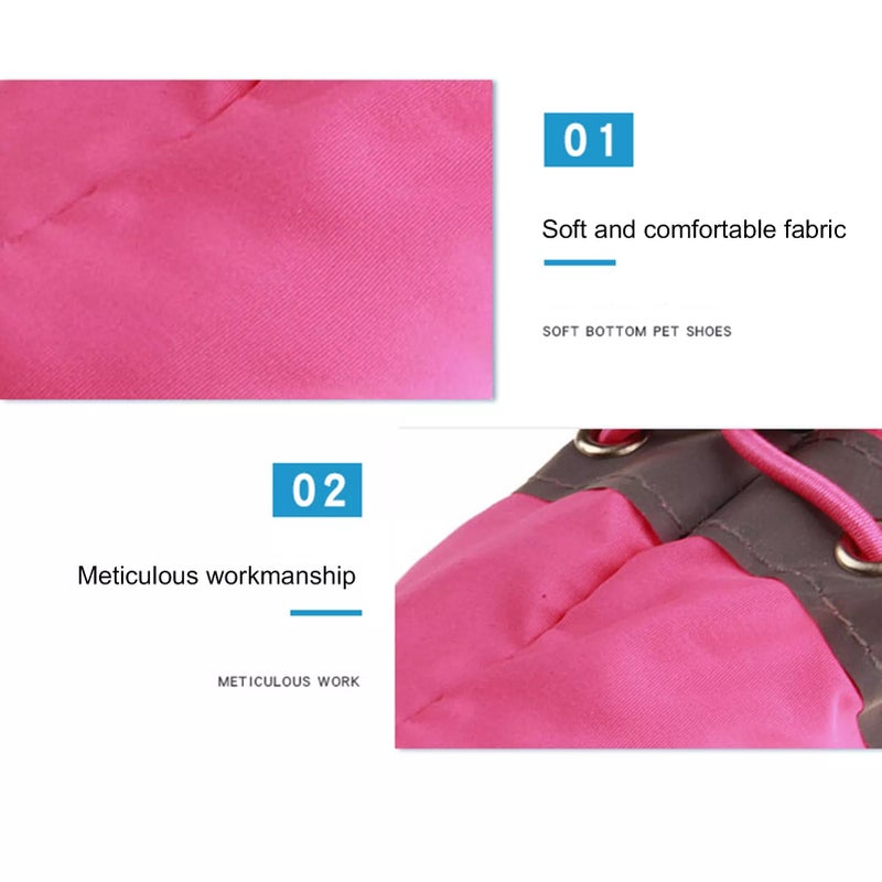 أوتاد حذاء مضاد للماء بنعل ليّن مانع للانزلاق للأطفال حديثي المشي وردي - Image 4