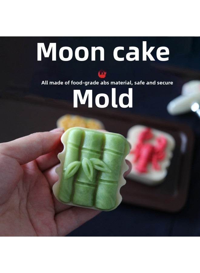 Moon Cake Mold 2024 New Bamboo Hand Pressure Household 75g Special-shaped Twelve Constellation Wholesale Baking Abrasives-Specifications:75-125g Libra-Colors:Milky White ABS Food Grade Material - Image 2