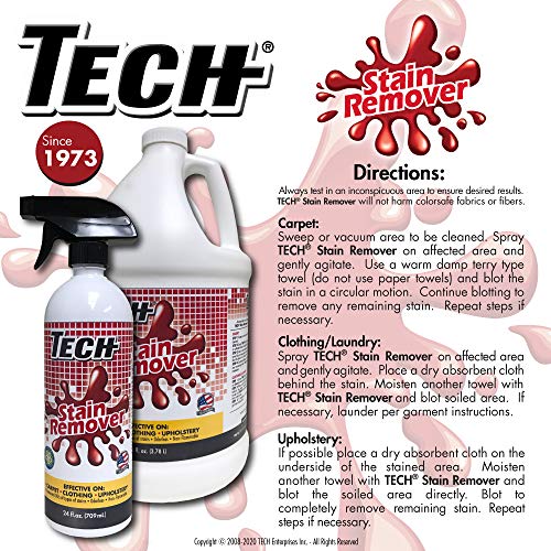 TECH Multi-Purpose Stain Remover | For Carpet, Clothes, Baby, Furniture, Pet, Upholstery, Laundry, Rug Stains | Red Wine, Blood, Coffee, Armpit Stain Remover All-In-One Solution | (8 ounce Bottle) - Image 4