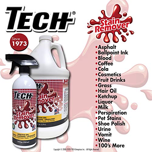 TECH Multi-Purpose Stain Remover | For Carpet, Clothes, Baby, Furniture, Pet, Upholstery, Laundry, Rug Stains | Red Wine, Blood, Coffee, Armpit Stain Remover All-In-One Solution | (8 ounce Bottle) - Image 2
