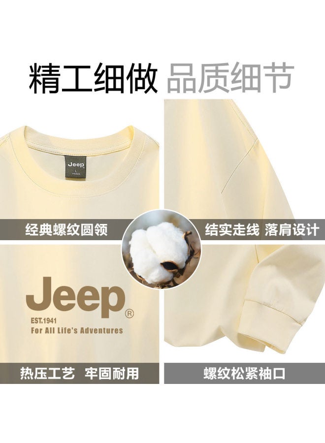 Jeep Women'S Casual Round Neck Long Sleeve T-Shirt Loose Fit Pure Cotton Top Autumn New Arrival - Image 5