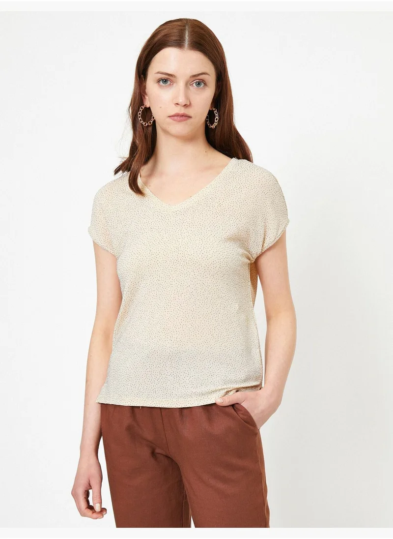 كوتون V Neck T-Shirt