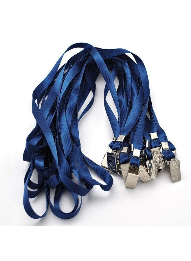 بيبيل حبل شارة مسطح من النايلون مكون من 100 قطعة لبطاقة اسم شارة الهوية (عبوة من 100 قطعة باللون الأزرق الداكن) - Image 3