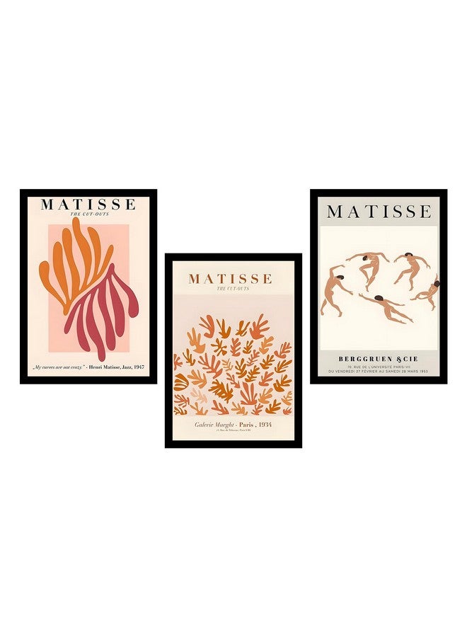 MyTees paintings BOHO Set of 3 Modern Art Premium Brown frame Bohemian Painting for Wall Decoration Digital Reprint 13.5 inch x 10.5 inch Bohemian Painting (With Frame, Pack of 3) B164K4 - Image 1