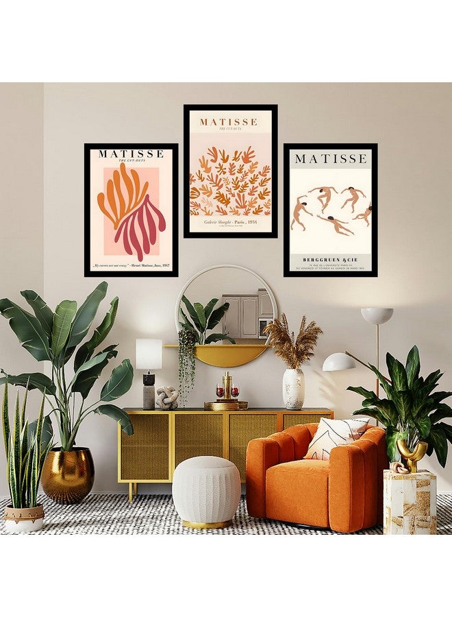 MyTees paintings BOHO Set of 3 Modern Art Premium Brown frame Bohemian Painting for Wall Decoration Digital Reprint 13.5 inch x 10.5 inch Bohemian Painting (With Frame, Pack of 3) B164K4 - Image 3