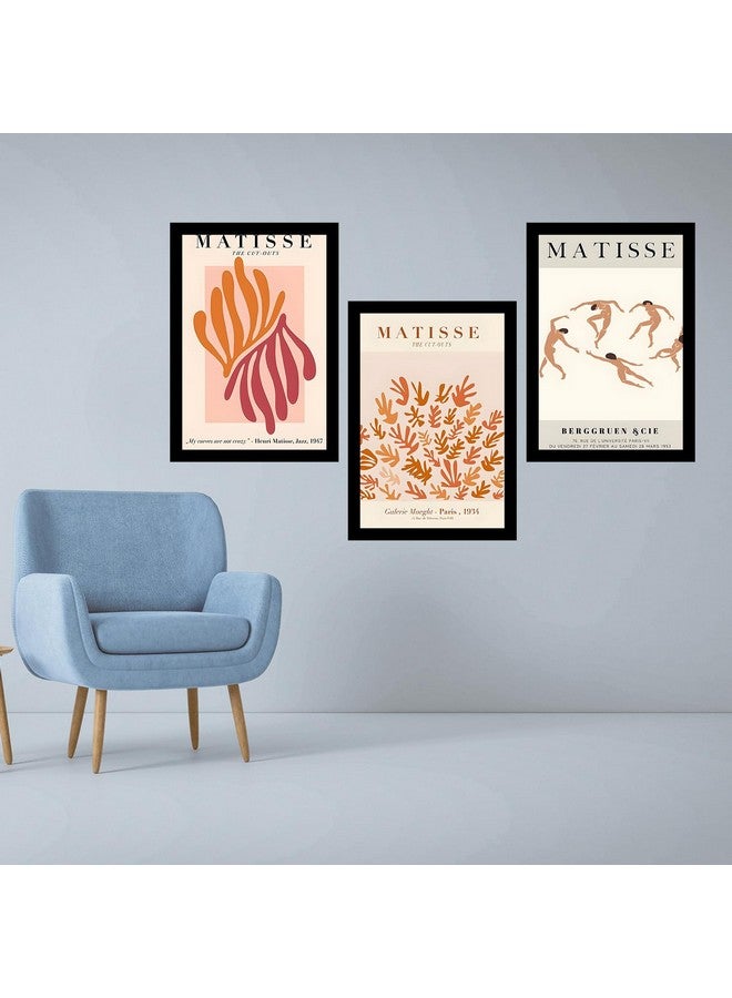 MyTees paintings BOHO Set of 3 Modern Art Premium Brown frame Bohemian Painting for Wall Decoration Digital Reprint 13.5 inch x 10.5 inch Bohemian Painting (With Frame, Pack of 3) B164K4 - Image 2