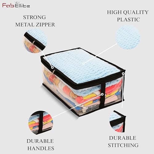 FAB ELLITE Undergarments Organizer for Women | Storage Bags for Clothes Large, Socks, Bras & Innerwear | Closet & Wall Storage Rack – 2 PVC + 2 Transparent - Image 5
