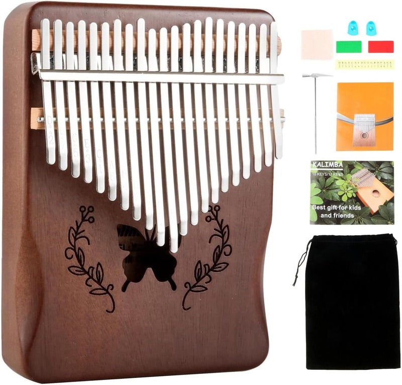 Lemfema Kalimba Thumb Piano 21 Keys, Portable Mbira Finger Piano Gifts for Adults Beginners(Brown) - Image 1