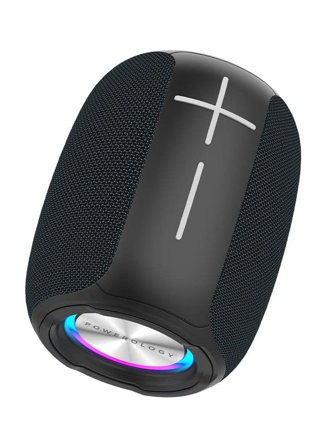 Powerology - Waterproof IPX5, Music System with Bluetooth, Built-in FM and 5 Hours Play Time - Powerology Ghost Wireless Speakers for Phone/Laptops - (Black) - Image 1