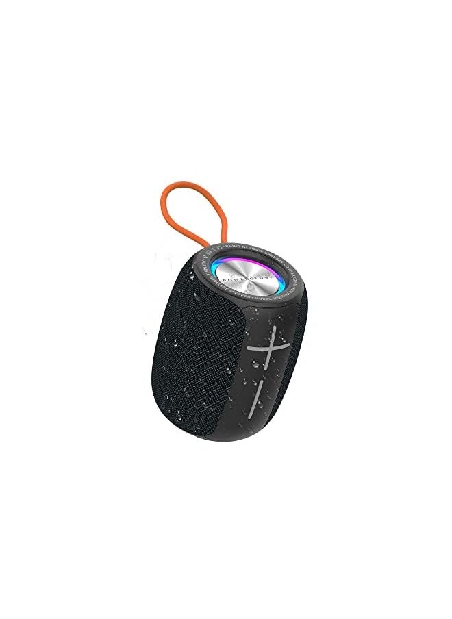 Powerology - Waterproof IPX5, Music System with Bluetooth, Built-in FM and 5 Hours Play Time - Powerology Ghost Wireless Speakers for Phone/Laptops - (Black) - Image 1