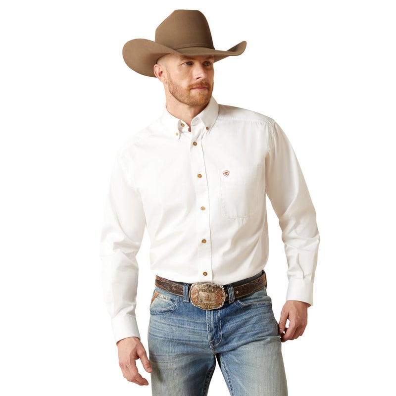 Ariat Solid Twill Classic Fit Shirt - Men's Long Sleeve Western Button-Down - Image 1