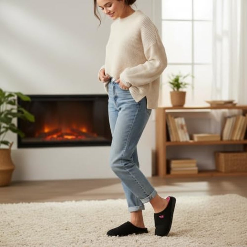 Mens Memory Foam Slippers Slip On Warm Shoes House Shoes Indoor Outdoor - Image 3