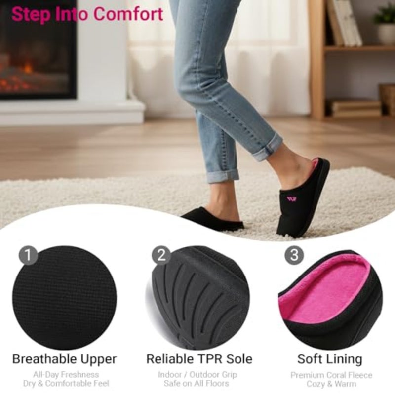 Mens Memory Foam Slippers Slip On Warm Shoes House Shoes Indoor Outdoor - Image 4