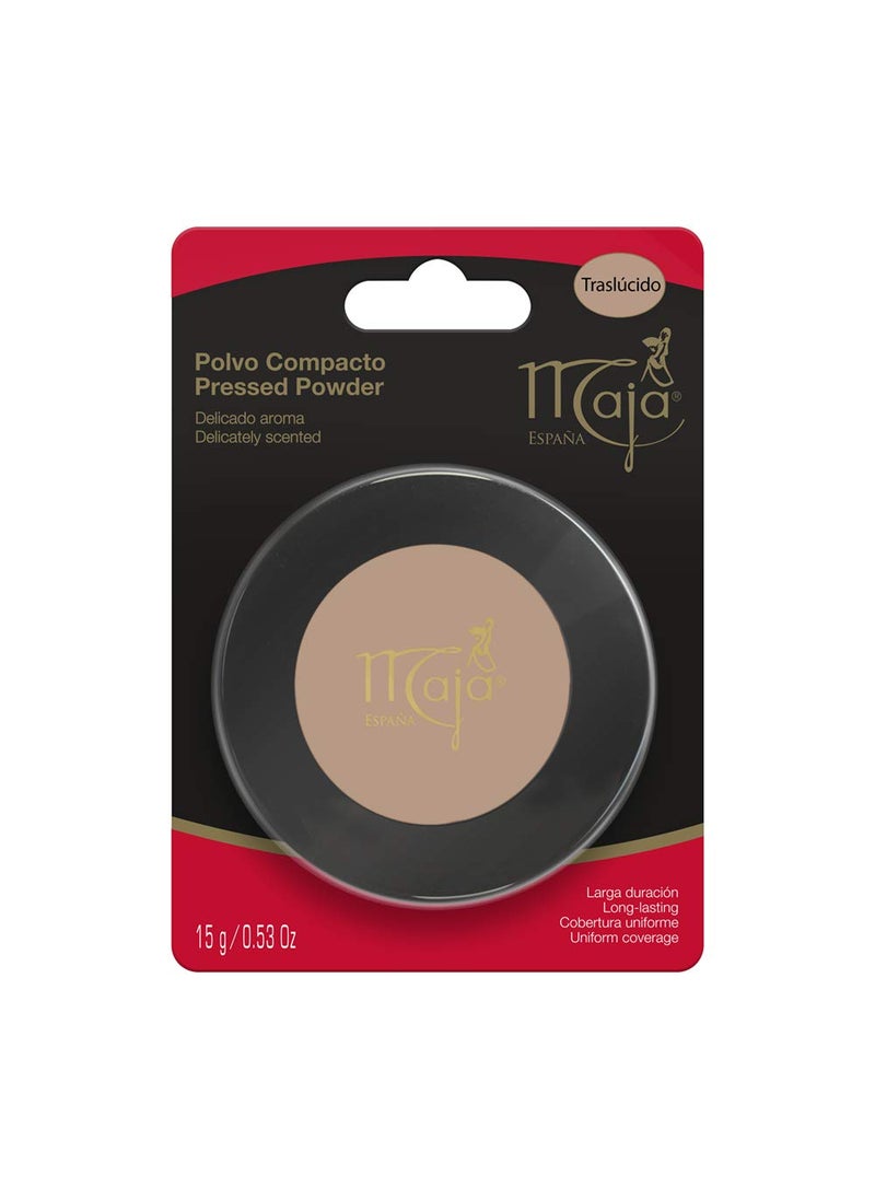 Myrurgia Traslucido Maja Pressed Powder| Delicately Scented Pressed Powder, Mirror and Tassel Compartment for Flawless Skin; 0.53 Ounces 