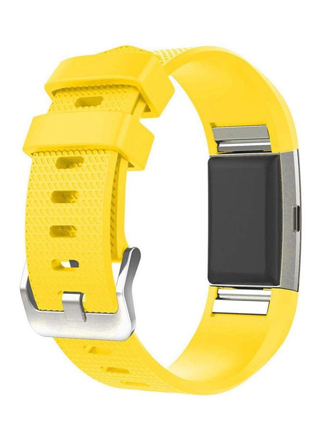 NIBEMINENT Replacement Wrist Band For Fitbit Charge 2 Yellow - Image 2