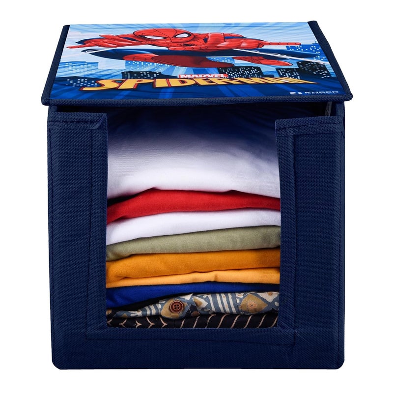 Kuber Industries Marvel Wardrobe Organizer Shirt Stacker Closet Organizer Foldable Storage Boxes Shelf Organizer Shirt Stacker Bag Pack of 3 Multicolor - Image 2